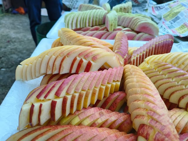 Decorative fresh fruit display